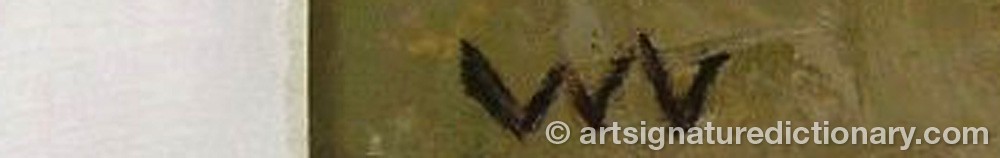 Authentic signature by Willi VOSS on  artwork