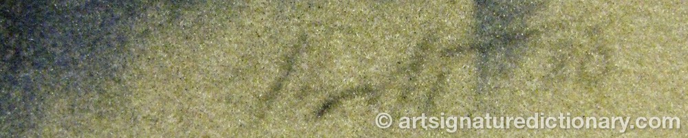 Authentic signature by Carl Erik PROFT on  artwork