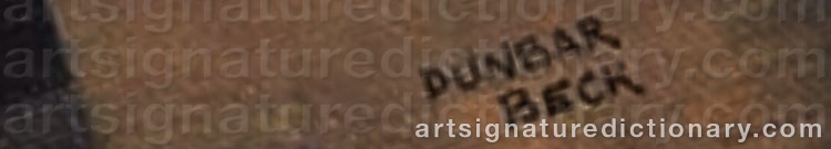Authentic signature by Dunbar Dyson BECK on  artwork