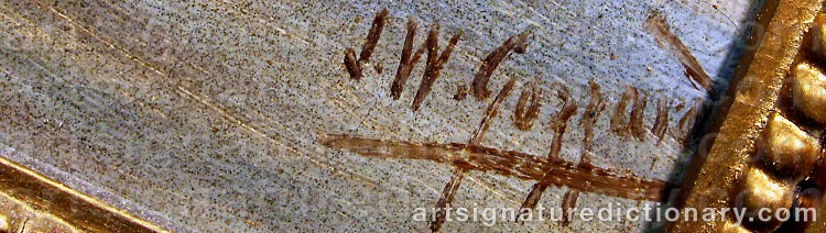 Authentic signature by James Walter GOZZARD on artwork