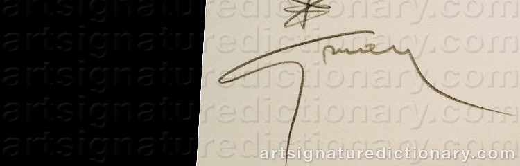 Authentic signature by Rene GRUAU on  artwork