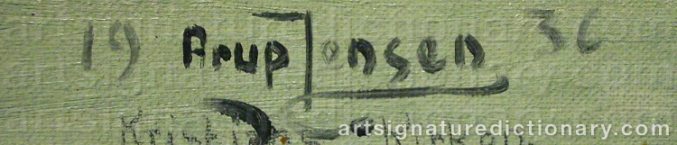 Authentic signature by Arup JENSEN on artwork