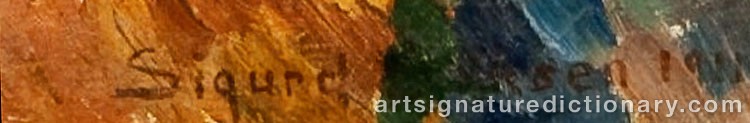 Authentic signature by Sigurd ERIKSEN on artwork