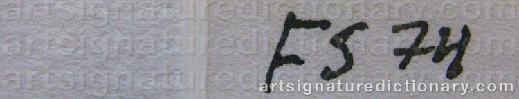 Authentic signature by Fritz SJÖSTRÖM on artwork