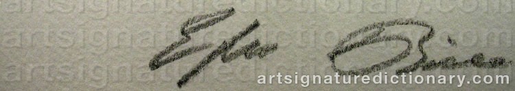 Authentic signature by Ejler BILLE on  artwork
