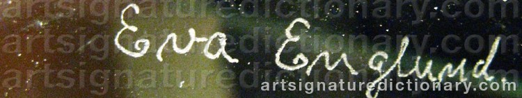 Authentic signature by Eva ENGLUND on  artwork