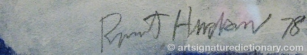 Authentic signature by Robert HUDSON on  artwork
