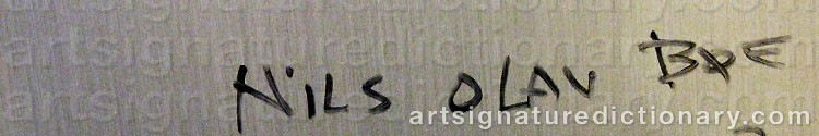 Authentic signature by Nils Olav BØE on  artwork
