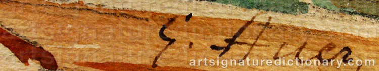 Authentic signature by Grigor AUER on Painting/Watercolour artwork
