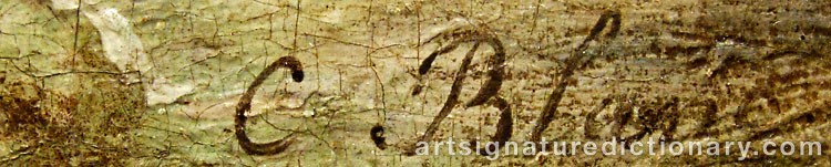 Authentic signature by Celestin Joseph BLANC on  artwork