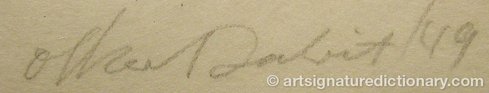 Authentic signature by Oskar DALVIT on  artwork