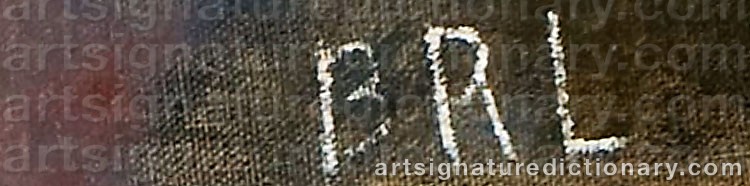 Authentic signature by Borghild Røed LÆRUM on  artwork