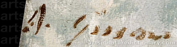 Authentic signature by Andre GISSON on Painting/Watercolour artwork