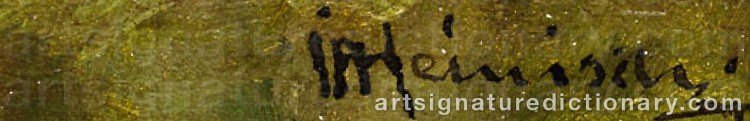 Authentic signature by Karl Adam HEINISCH on  artwork
