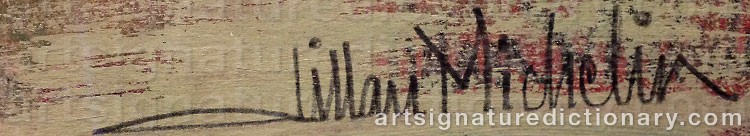 Authentic signature by Lillan MICHELIN on Painting/Watercolour artwork