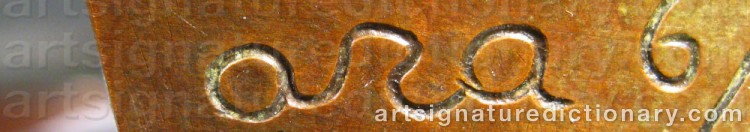 Authentic signature by Birgitta ARA on  artwork