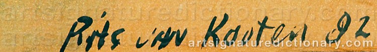 Authentic signature by Rits VAN KOOTEN on  artwork