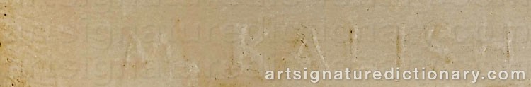 Authentic signature by Max KALISH on artwork