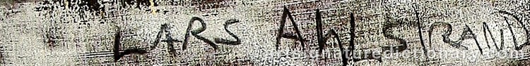 Authentic signature by Lars AHLSTRAND on artwork