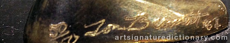 Authentic signature by Tom BENNETT on  artwork