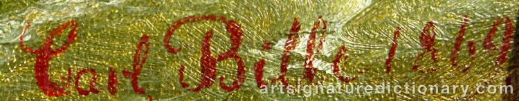 Authentic signature by Carl Ludwig BILLE on Painting/Watercolour artwork
