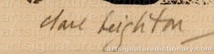 Authentic signature by Clare Veronica Hope LEIGHTON on  artwork