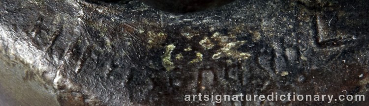 Authentic signature by Halvar FRISENDAHL on Sculpture artwork