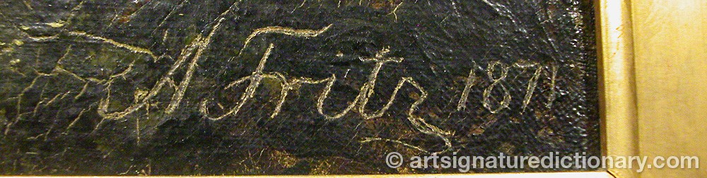 Authentic signature by Andreas FRITZ on  artwork