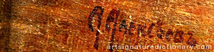 Authentic signature by A. ALEKSEEV on  artwork