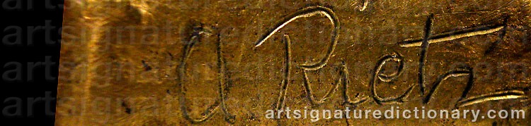 Authentic signature by Astrid RIETZ on artwork