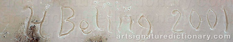 Authentic signature by Hanna BELING on  artwork