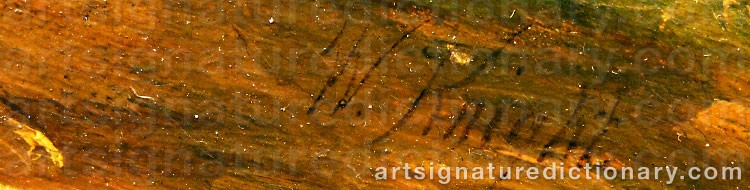 Authentic signature by W. KNIGHT on  artwork