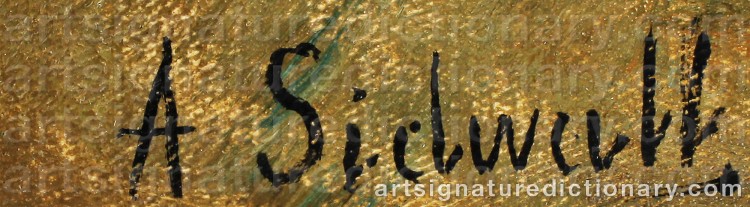 Authentic signature by Amada SIDVALL on Painting/Watercolour artwork