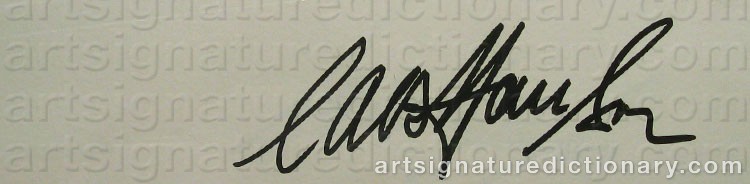 Authentic signature by Lars HANSSON on  artwork