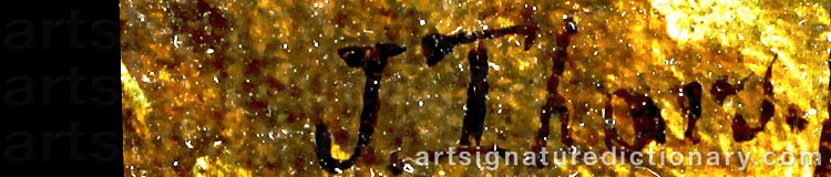 Authentic signature by Joseph THORS on Painting/Watercolour artwork