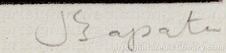 Authentic signature by Julio ZAPATA on Drawing/Graphic/Print artwork