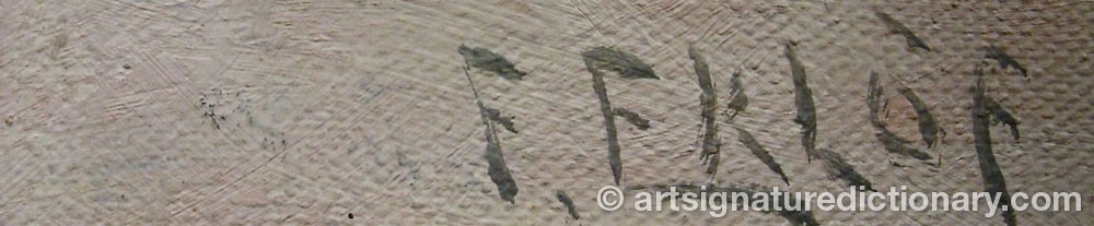 Authentic signature by F. EKLÖF on artwork