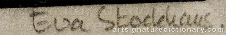 Authentic signature by Eva STOCKHAUS on  artwork