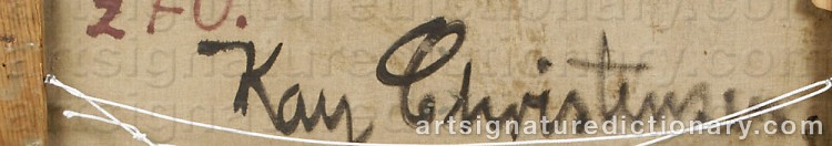 Authentic signature by Kay CHRISTENSEN on artwork