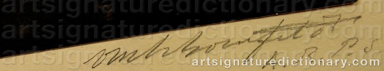 Authentic signature by Henrik Carl Arthur Von SCHOENFELDT on  artwork