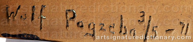 Authentic signature by Wolfgang POGZEBA on Sculpture artwork