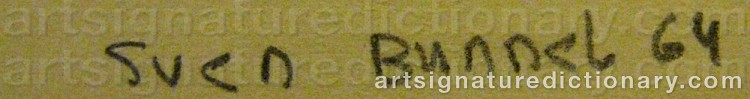 Authentic signature by Sven BUNNEL on artwork