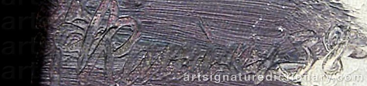 Authentic signature by Gustav P. RIMMER on  artwork