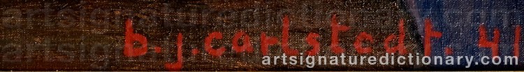 Authentic signature by Birger CARLSTEDT on artwork