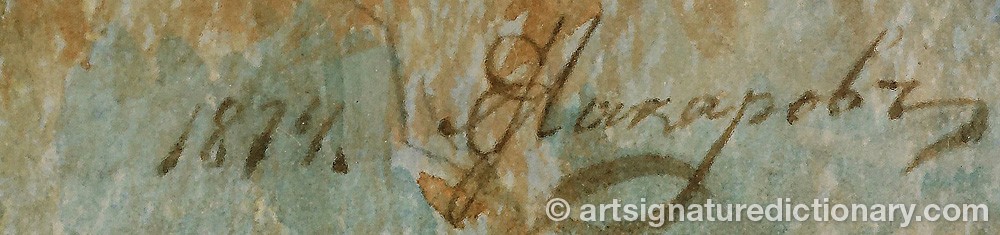 Authentic signature by Evgenii Kirilovich MAKAROV on artwork