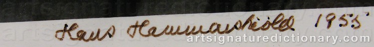 Signature by Hans HAMMARSKIÖLD