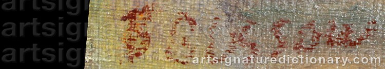 Authentic signature by Bernard GUSSOW on  artwork