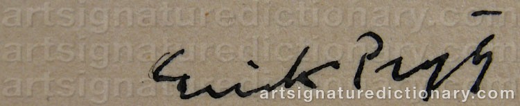 Authentic signature by Erik PRYTZ on artwork