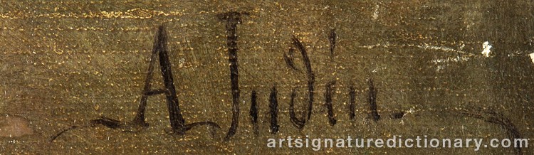Authentic signature by Alma JUDÉN on  artwork