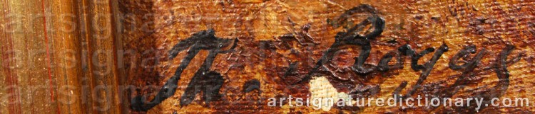 Authentic signature by Theodor ROGGE on  artwork